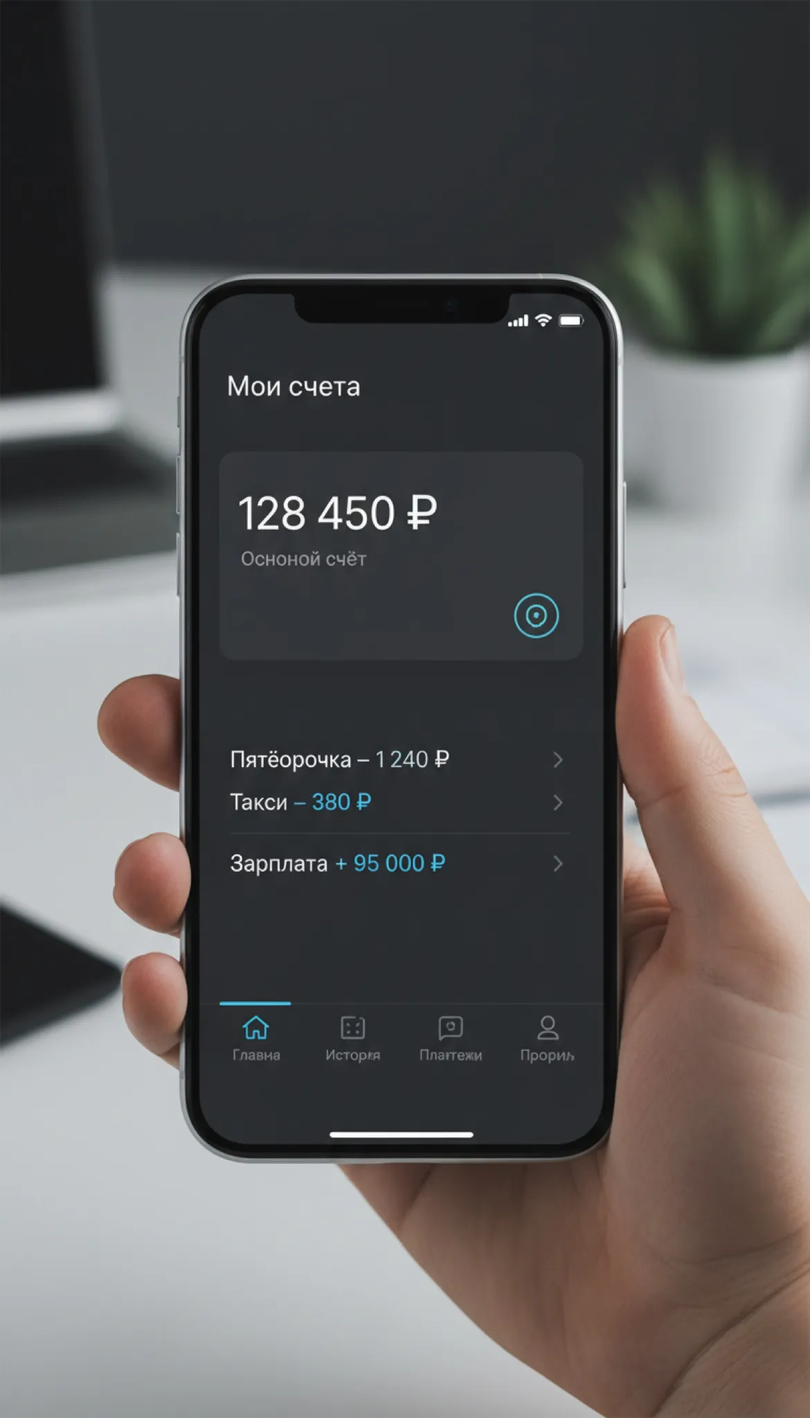 Мокап экрана мобильного приложения — результат Nano Banana